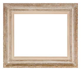 An isolated wooden frame for photos and art