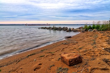 Sault Ste Marie Michigan at sunset