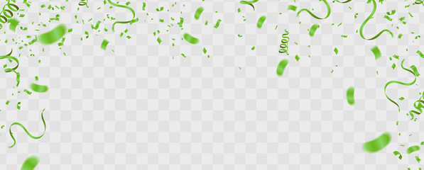 Abstract background party celebration green confetti.