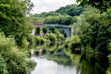 Fototapeta na wymiar Iron Bridge on the River Severn in Shropshire, England