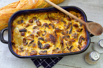 gratin d'endives et champignons © ALF photo