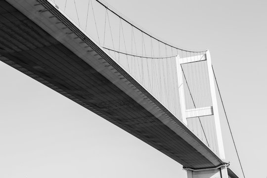 Fototapeta Istanbul Bosphorus Bridge. Toned black and white