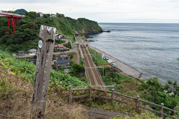 米山大橋と海のある景色　新潟県　柏崎