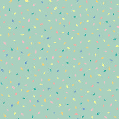 Seamless vector floral pattern with tiny leaves in light pastel colors. Ditsy print.