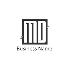 Initial Letter MD Logo Template Design
