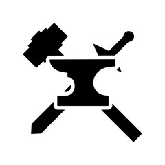 Blacksmith Logo. Industry Icon. Steel Symbol. Vector Eps 08.