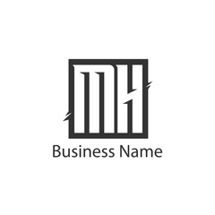 Initial Letter MH Logo Template Design