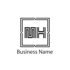 Initial Letter MH Logo Template Design