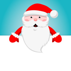 Christmas sticker. Funny Santa Claus. Winter icon. Vector illustration.