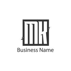 Initial Letter MK Logo Template Design
