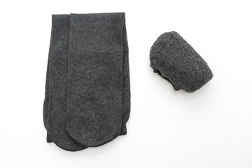 black socks on white background