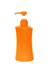 Plastic Bottle pump Of Gel, Liquid Soap, Lotion, Cream, Shampoo on white background