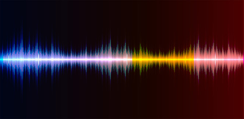 Sound waves oscillating dark light, Abstract technology background. Vector illustration