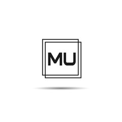 Initial Letter MU Logo Template Design