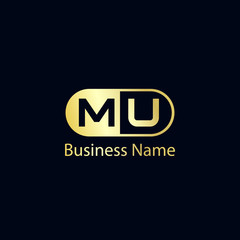 Initial Letter MU Logo Template Design