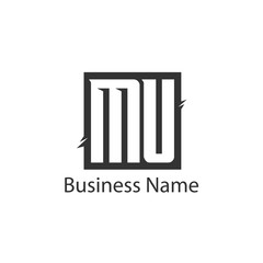 Initial Letter MU Logo Template Design