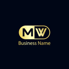 Initial Letter MW Logo Template Design
