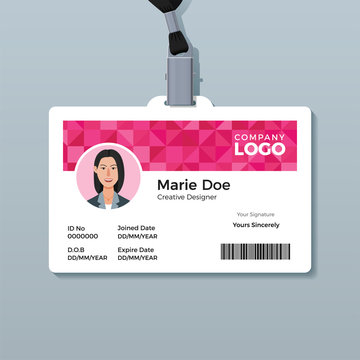 Pink Diamond ID Card Template