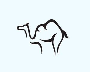 simple Camel drawing art logo