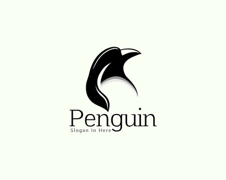 Head penguin art logo