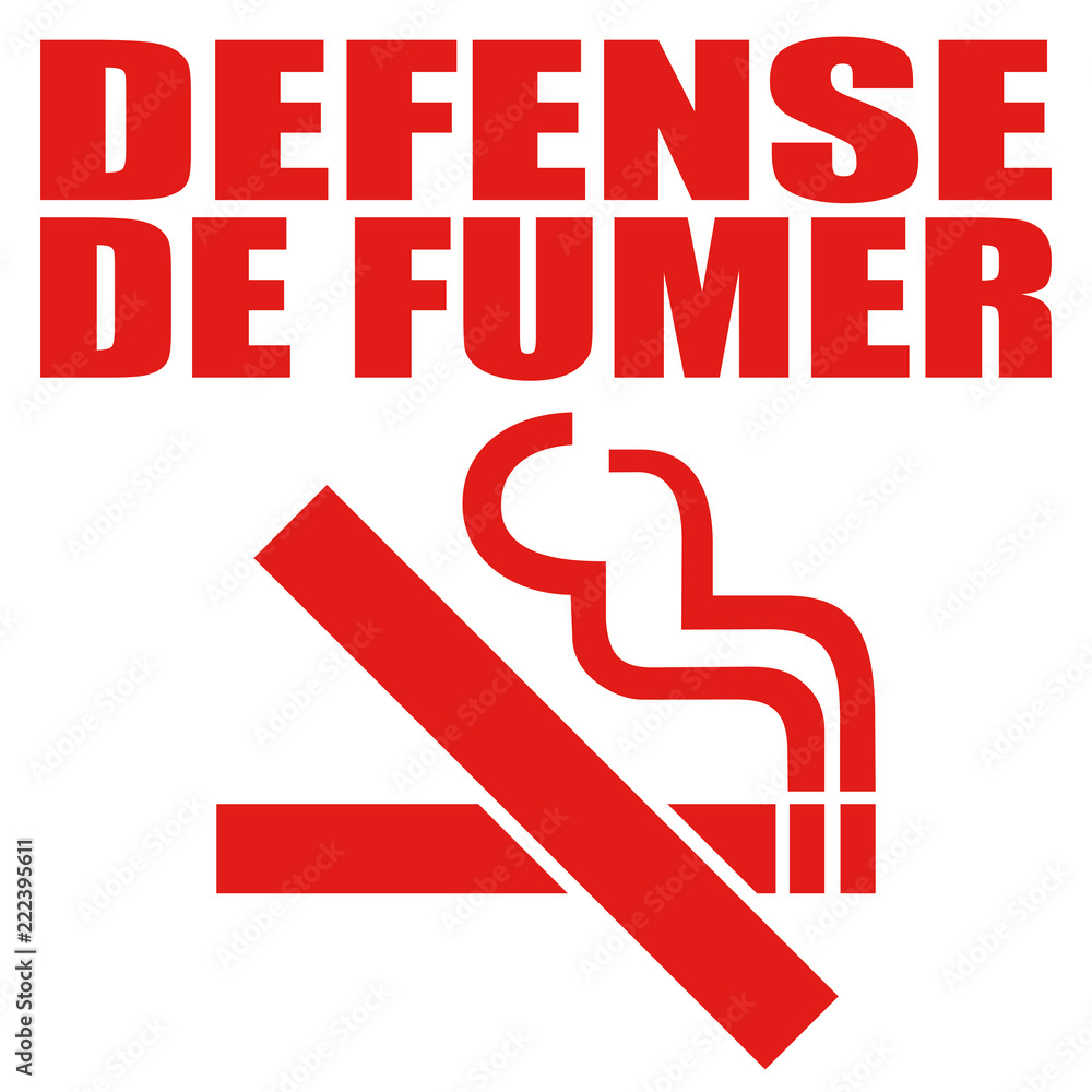 Poster Logo défense de fumer.