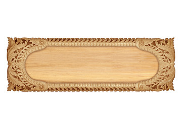 Picture frame carved wood frame Isolated on white background