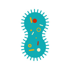 Virus bacterium isolated. Pathogenic infection Cell disease. vector illustration