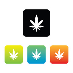 Colorful Cannabis Leaf Icons