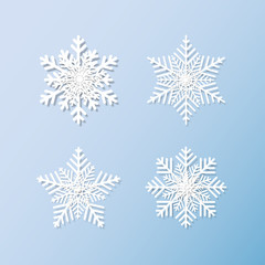 Fototapeta na wymiar Snowflakes set. Background for winter and christmas theme. Vector illustration