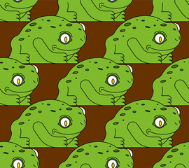 Frog pattern seamless. toad background Vector. anuran ornament