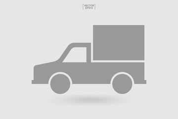 Logistics car icon. Truck icon. Delivery service car icon. Vector.