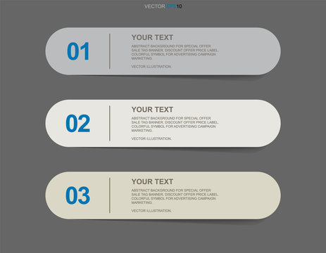Banner paper tag for business background. Vector.