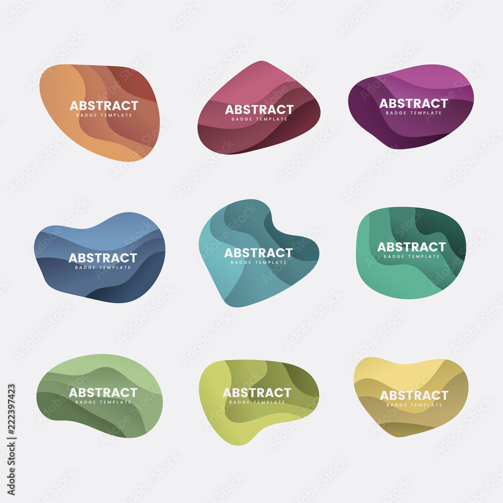Poster abstract badge design vector set