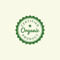 Certified organic product stamp emblem ilustration - obrazy, fototapety, plakaty