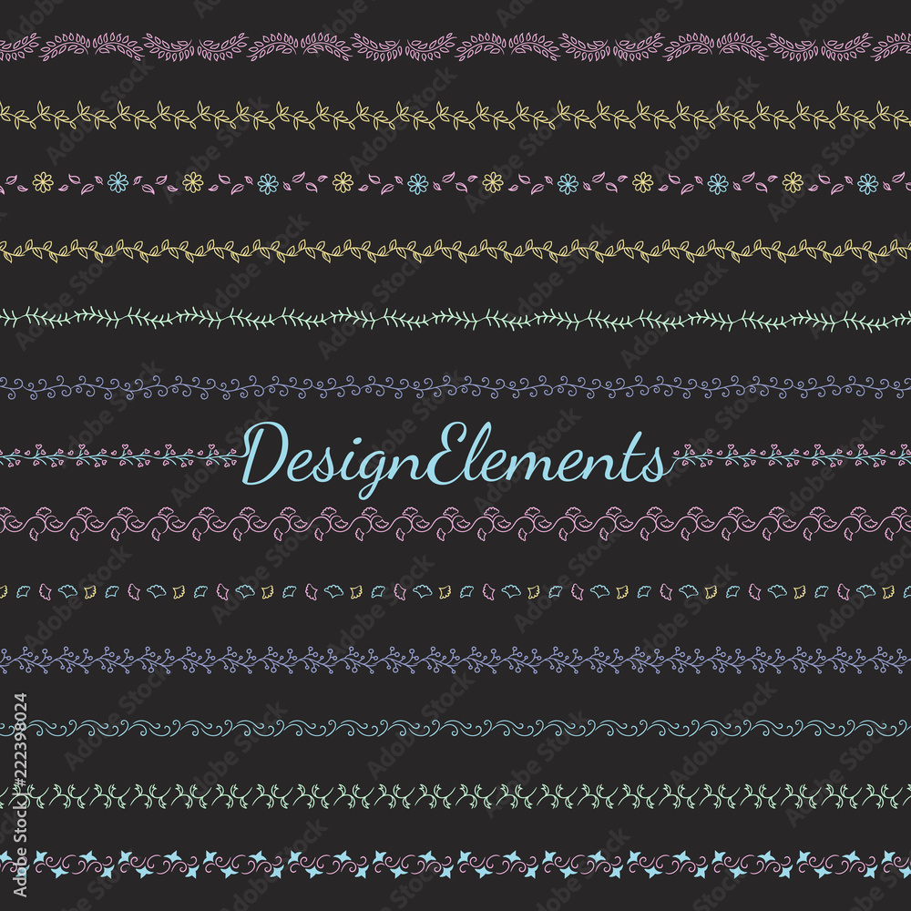 Poster collection of divider design element vectors