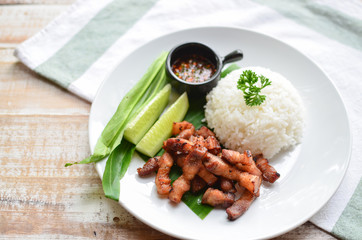 fried pork with rice