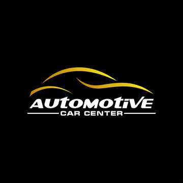 Automotive car gold on a dark background