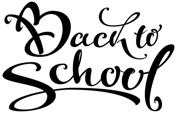 Back to School text handwritten calligraphy lettering