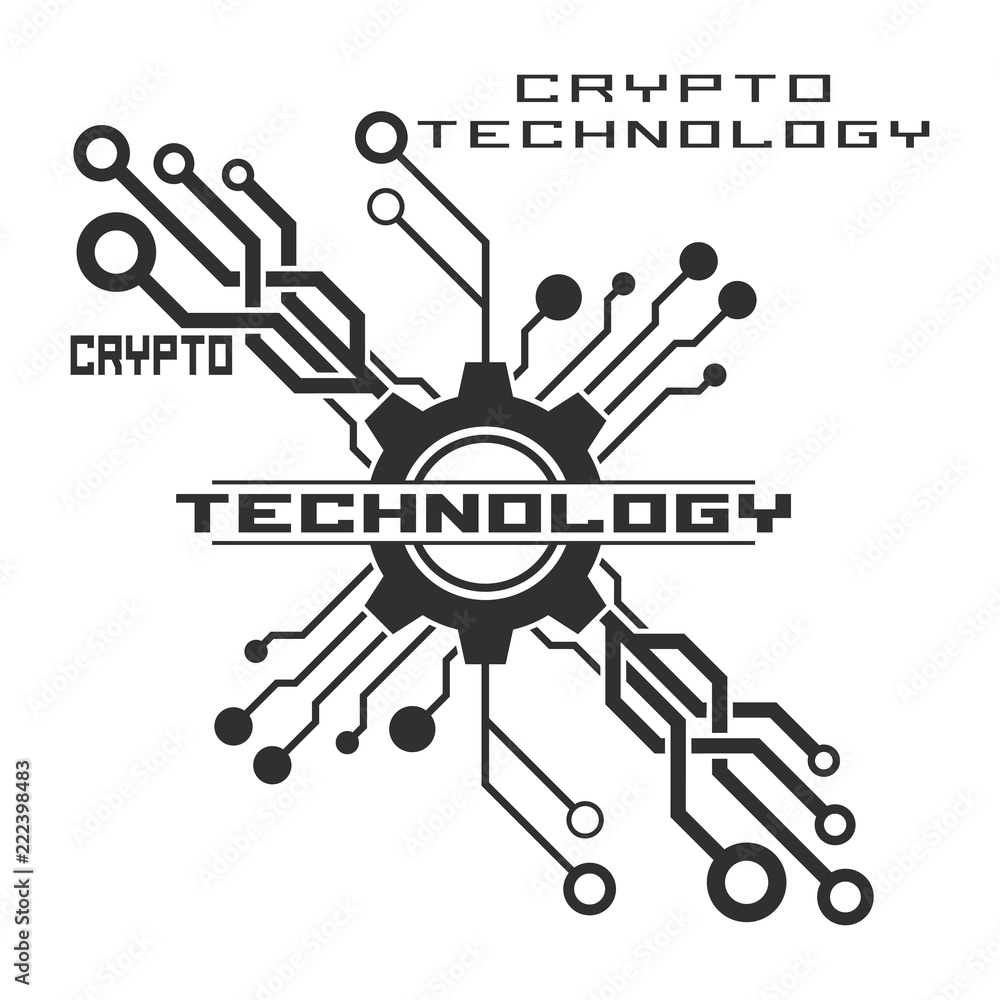 Poster set of concept logo template blockchain. abstract crypto currency sign.