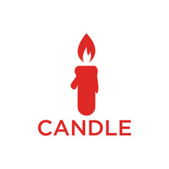 Illustration of red candle icon template vector
