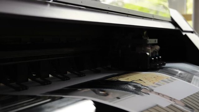 Digital Printer Head Moving Plotter Printig Movement Working Equipment Production
