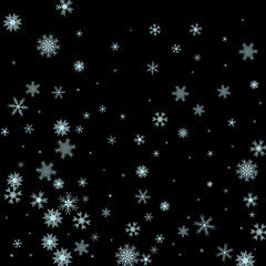 Fototapeta na wymiar Winter blue and black background with snowflakes. Vector Illustration.