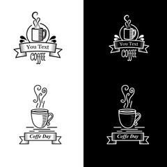 Hand drawn logo design elements for cafe decoration and shop advertising. Vector vintage illustration