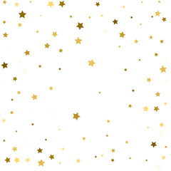 Gold stars. Confetti celebration, Falling golden abstract decoration for party, birthday celebrate, anniversary or event, festive. Festival decor. Vector illustration