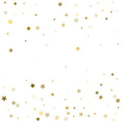 Gold stars. Confetti celebration, Falling golden abstract decoration for party, birthday celebrate, anniversary or event, festive. Festival decor. Vector illustration