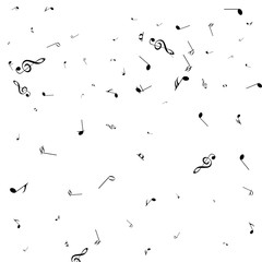 black music notes isolated on white background. Vector illustration