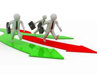 Human Race Competition Of 3d People. Success Winning Concept.