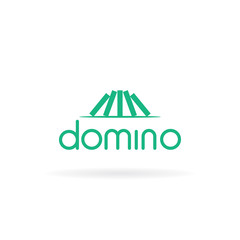 Domino logo design. Sign with falling dominos. Vector icon.
