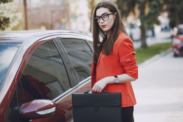 Fototapeta premium girl in the city