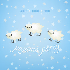 Cozy vector illustration with cute sheep, stars and text 